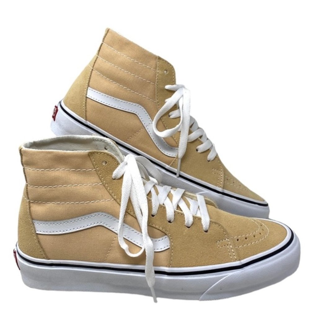 VANS Sk8-Hi Tapered Shoes Women's Suede Peach Canvas Sneakers Skate VN0A5KRUBLP - Picture 1 of 10